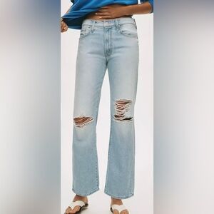 MOTHER SUPERIOR *MID RISE RAMBLER ZIP FLOOD WASH: RIPPED OFF SIZE 28 NWT $278.00